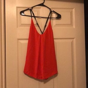 Red tank with leather straps